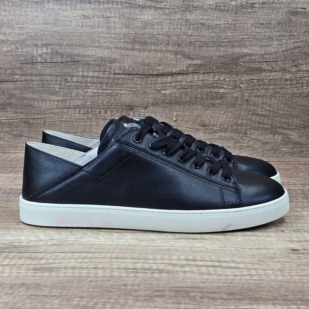 Stuart Weizman Livvy Women's Size 9.5 Black Leather Sneakers (S4608) READ DESCRI